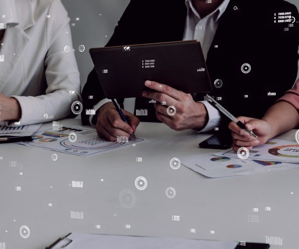 Conceptual vision of business people in the corporate staff meeting